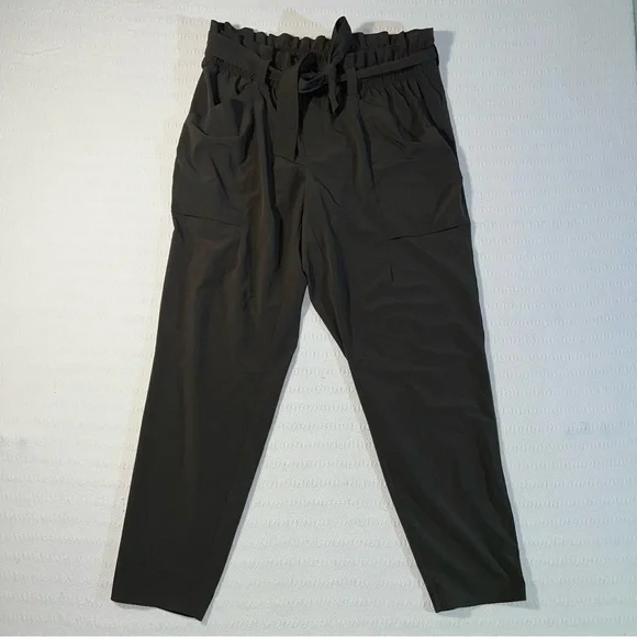 Athleta Womens Skyline Pant Paperbag Trouser Size 12 Athleisure Arbor Olive - Picture 2 of 8
